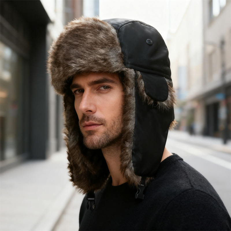 Winter Trapper Hat - Topi Ushanka Rusia Musim Dingin Pria