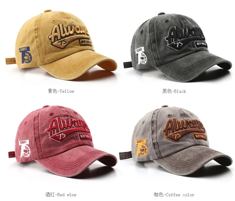 Dad Hat Cotton - Topi Bisbol Vintage Unisex Dapat Disesuaikan