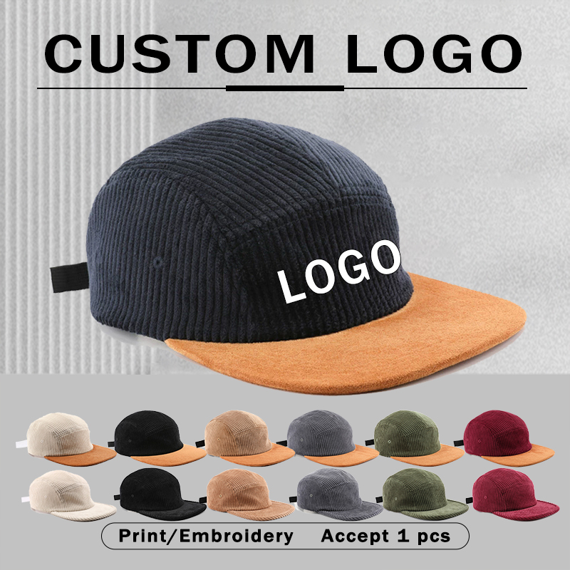 Corduroy Cap 5 Panel - Topi Baseball Corduroy 5 Panel Baru