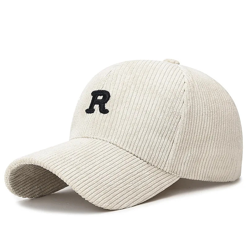 Baseball Cap Structured - Topi Baseball Korduroi Warna Solid dengan