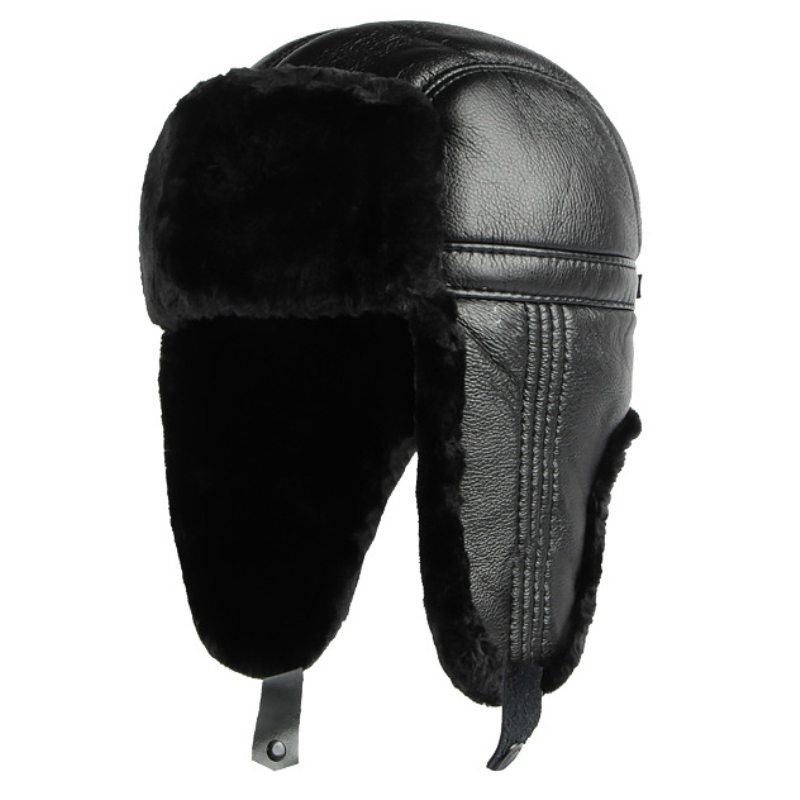 HT4002 Baru Kulit PU Topi Rusi - Trapper Hat Ear Flap ulasan dan harga