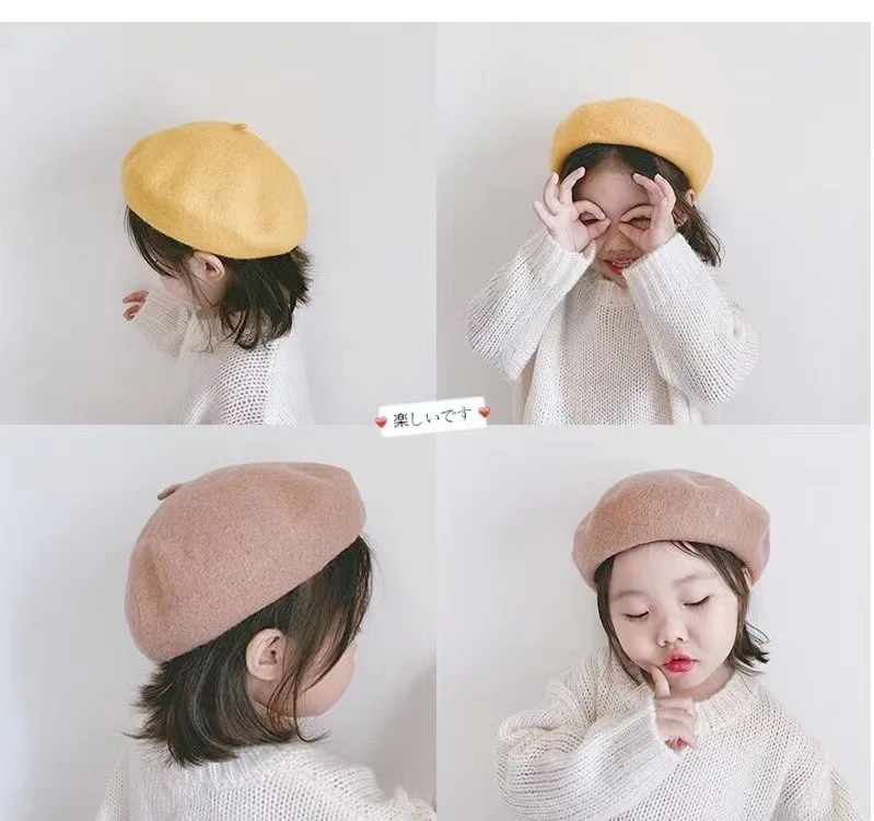 USIA 2-6 Tahun (50-52cm) Topi  - Beret French Wool ulasan dan harga